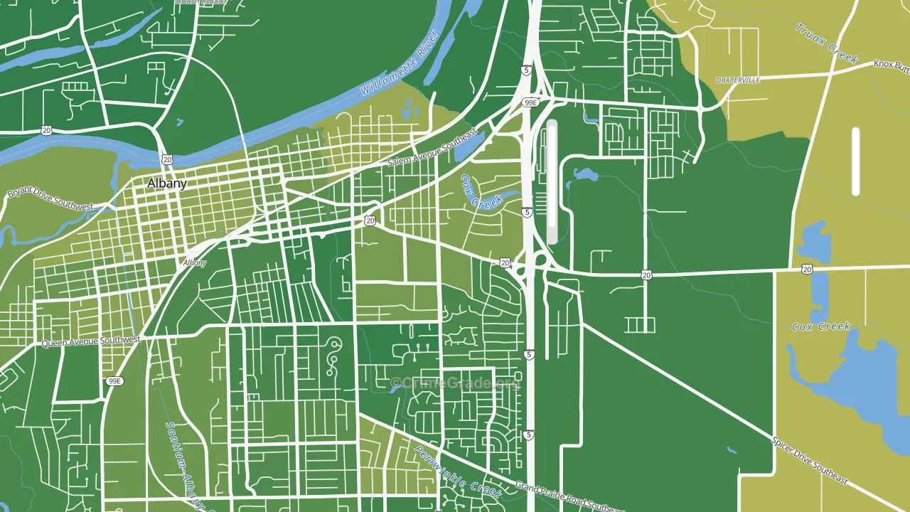 Santiam, Albany, OR Map of Murder Rates