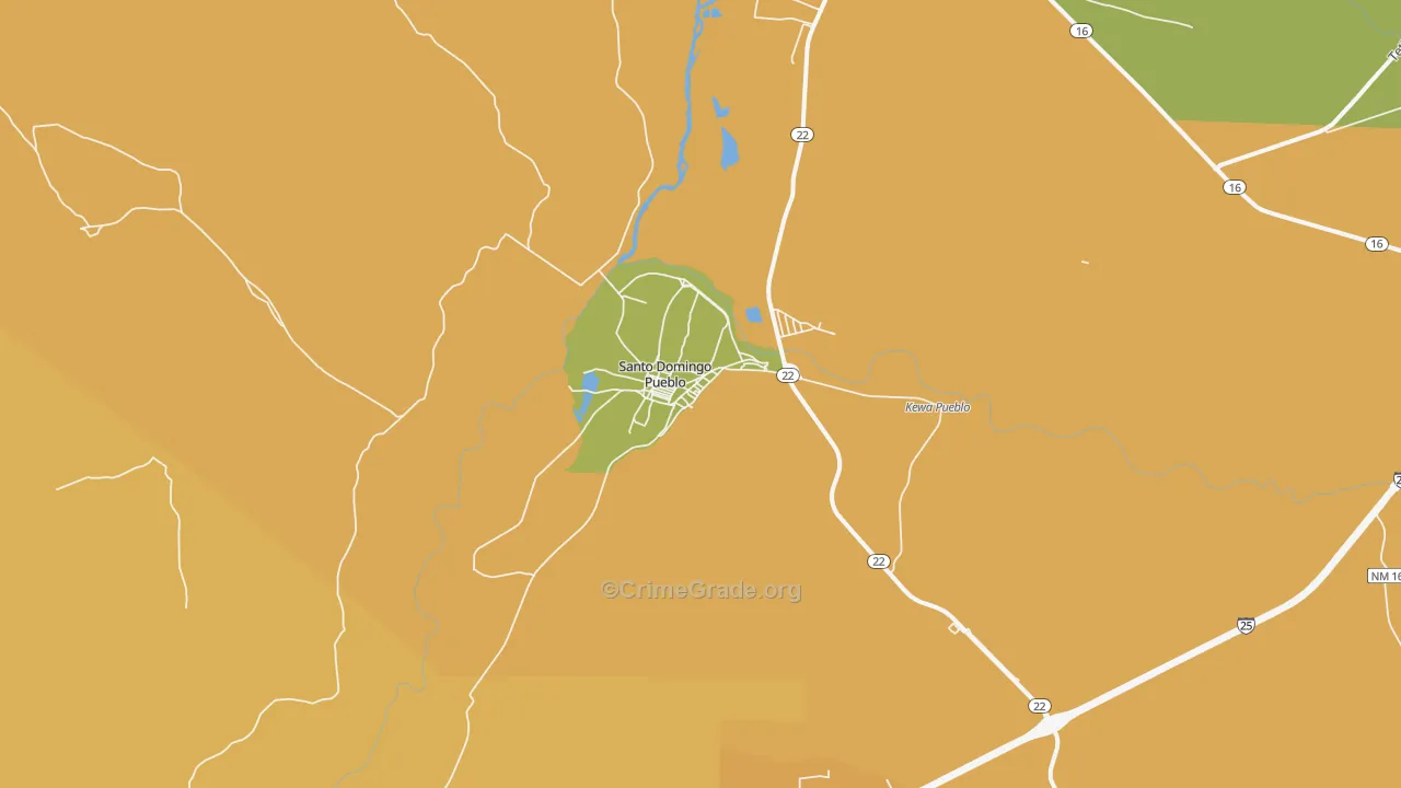 Santo Domingo Pueblo, NM Map of Murder Rates