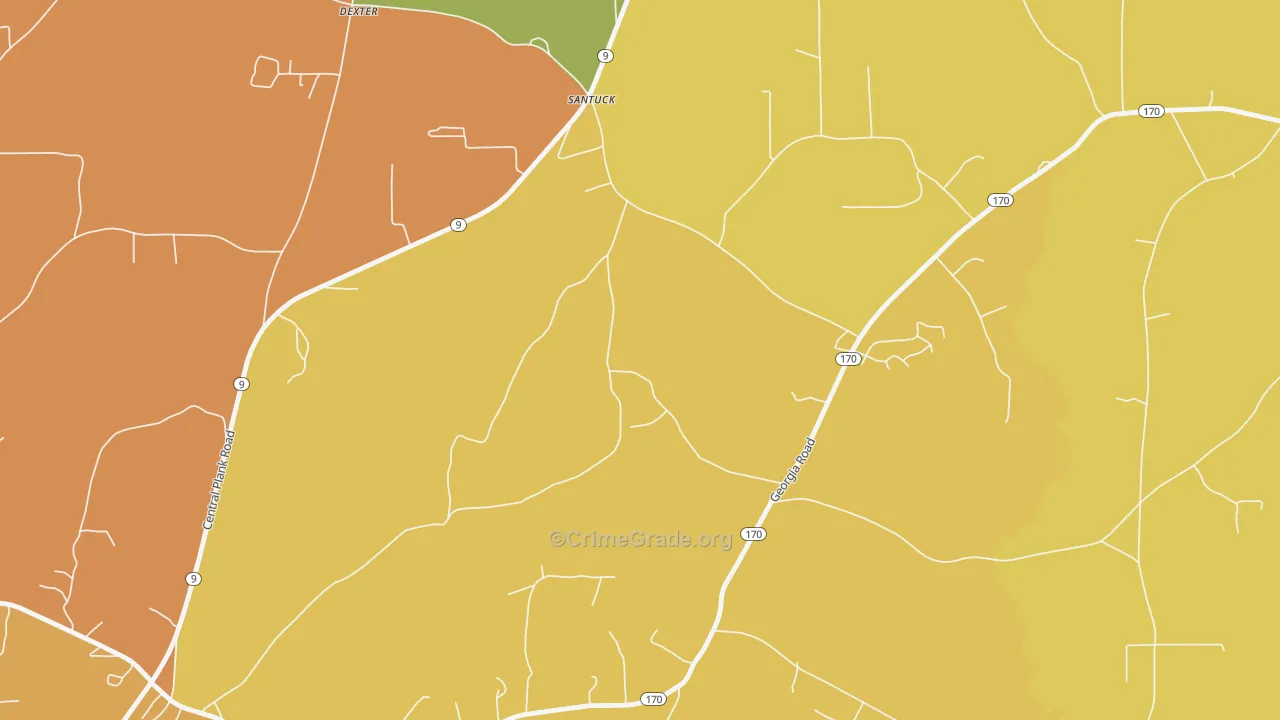 Santuck, AL Map of Murder Rates