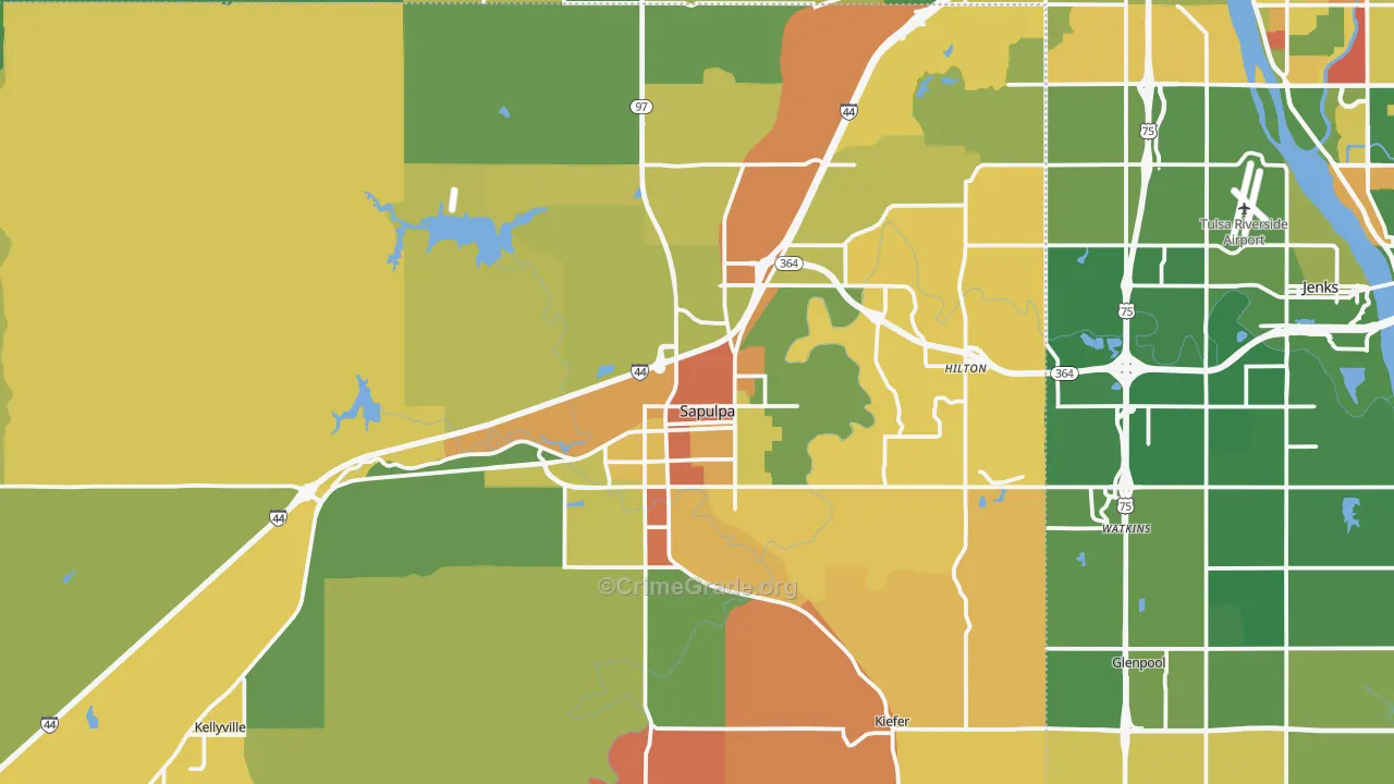 Sapulpa, OK Map of Murder Rates