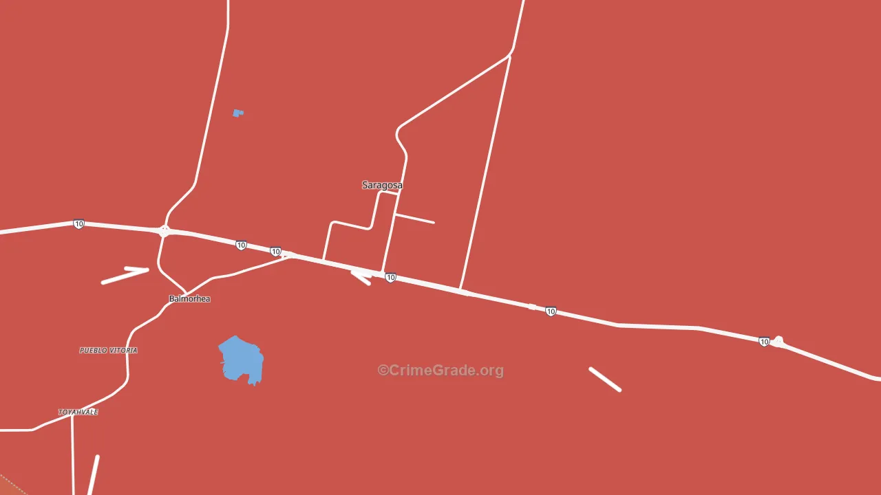 Saragosa, TX Map of Murder Rates
