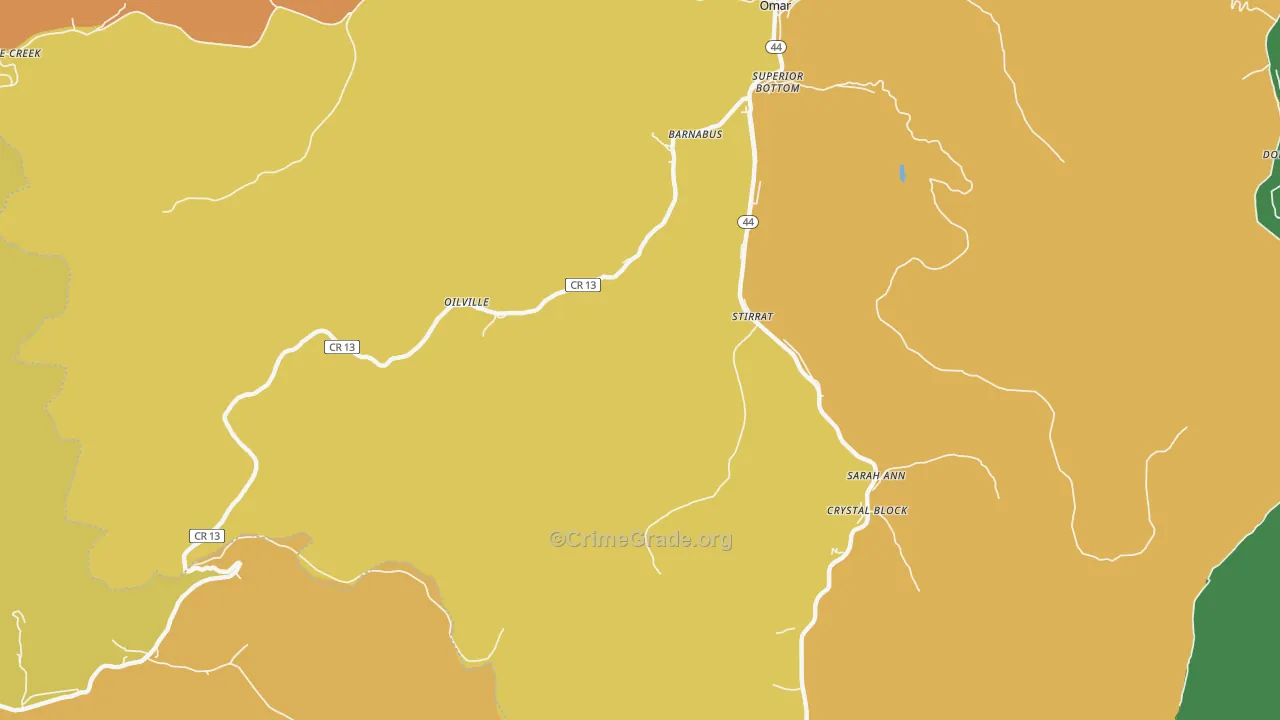 Sarah Ann, WV Map of Murder Rates