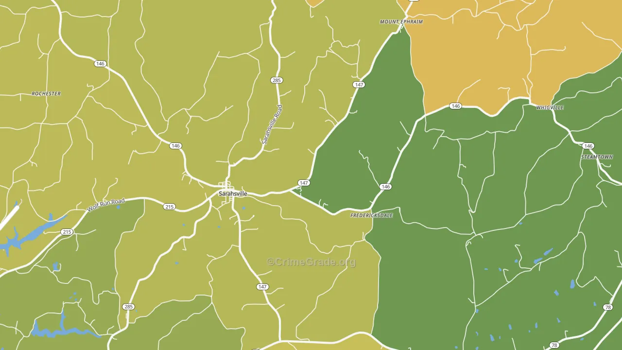 Sarahsville, OH Map of Murder Rates