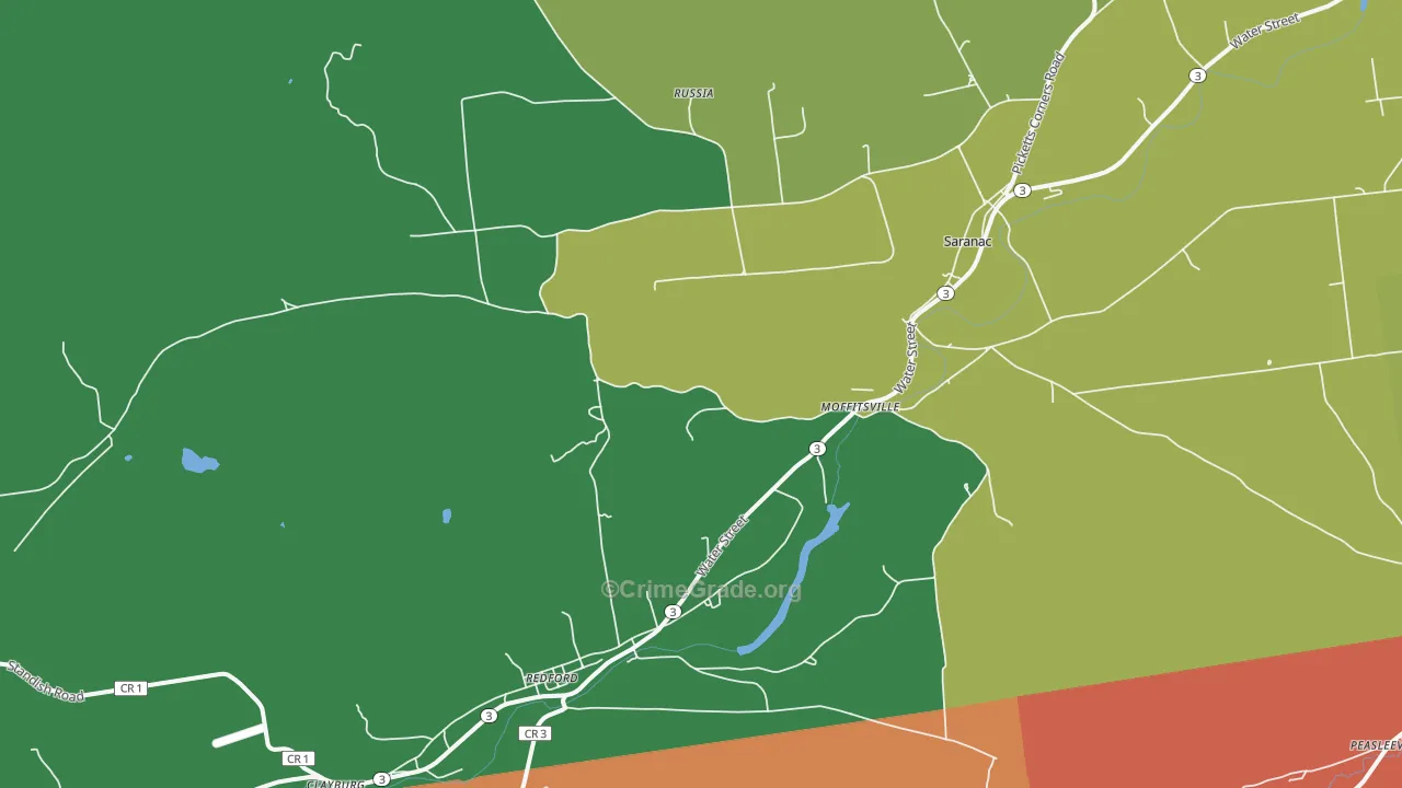 Saranac, NY Map of Murder Rates