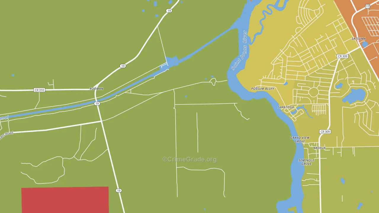 Saratoga, FL Map of Murder Rates