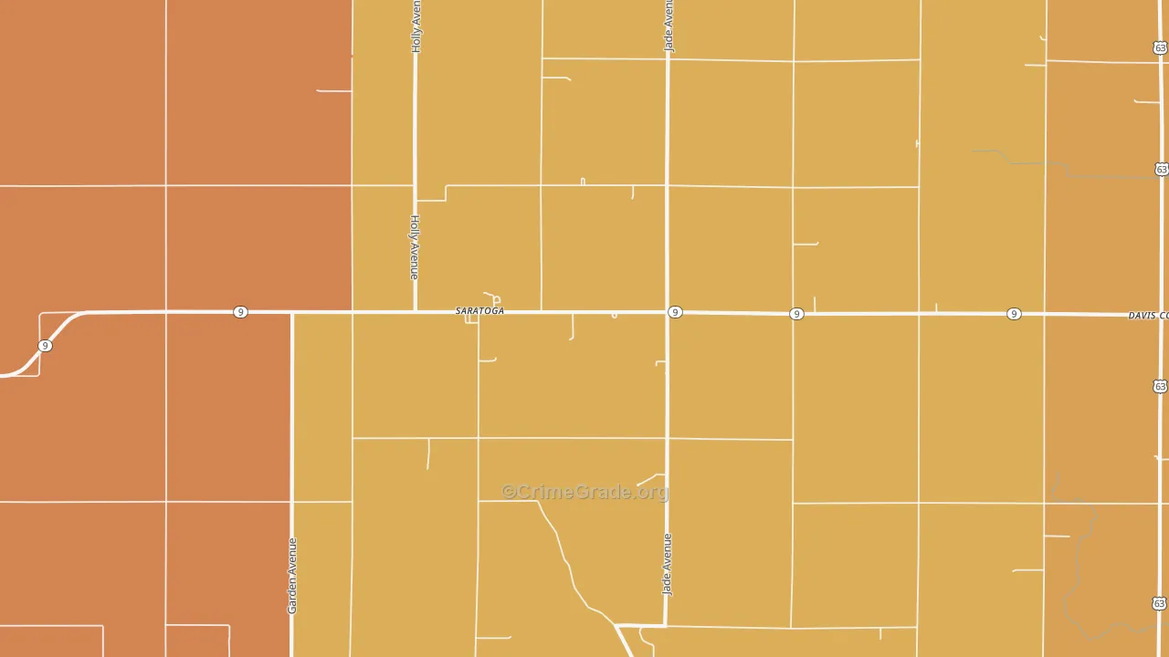 Saratoga, IA Map of Murder Rates