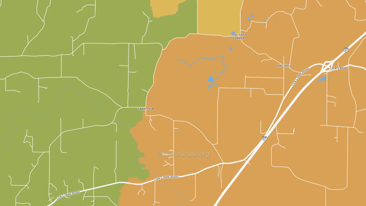 Saratoga, IL Map of Murder Rates