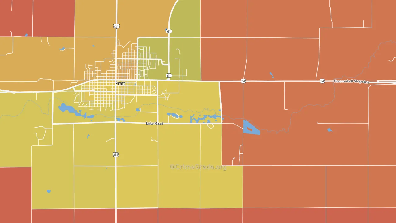 Saratoga, KS Map of Murder Rates