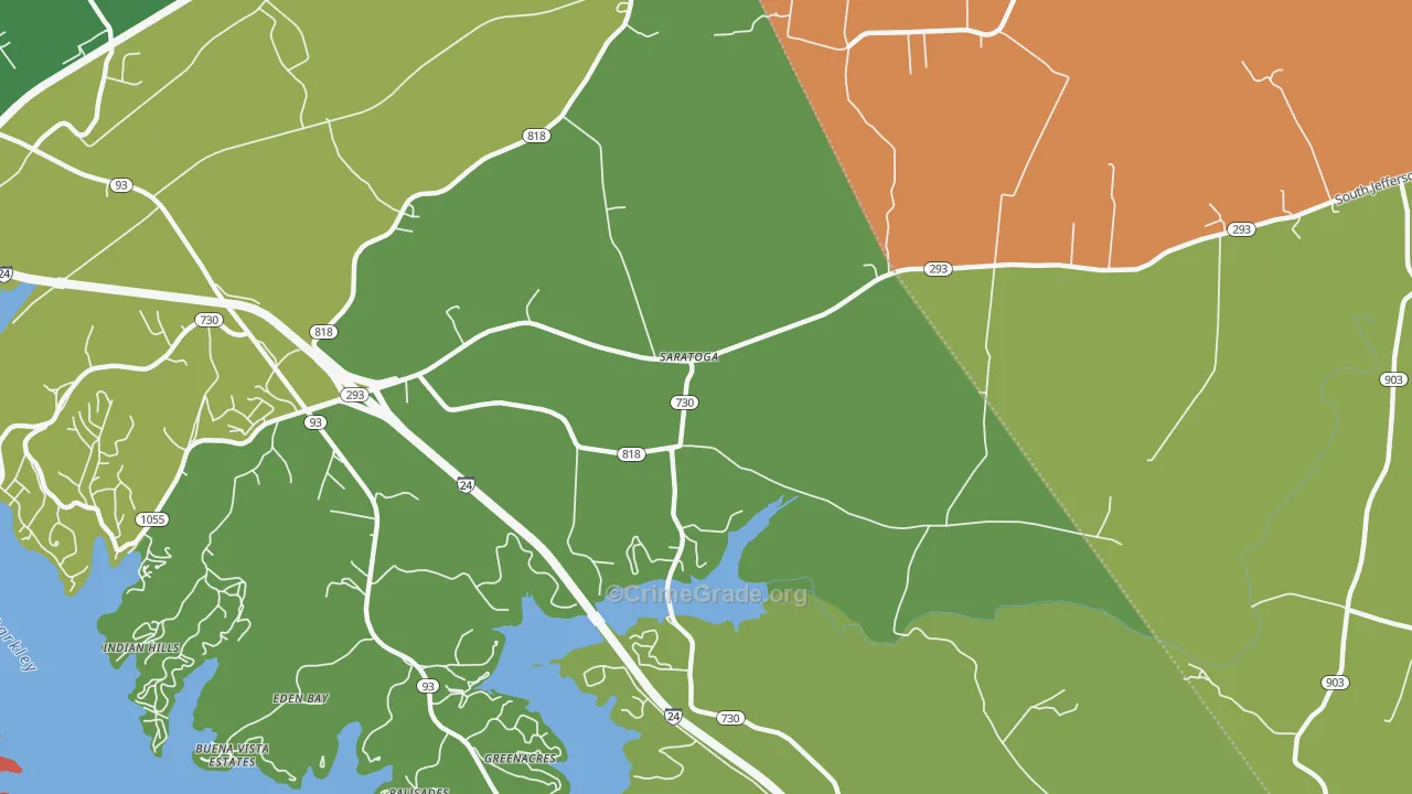 Saratoga, KY Map of Murder Rates