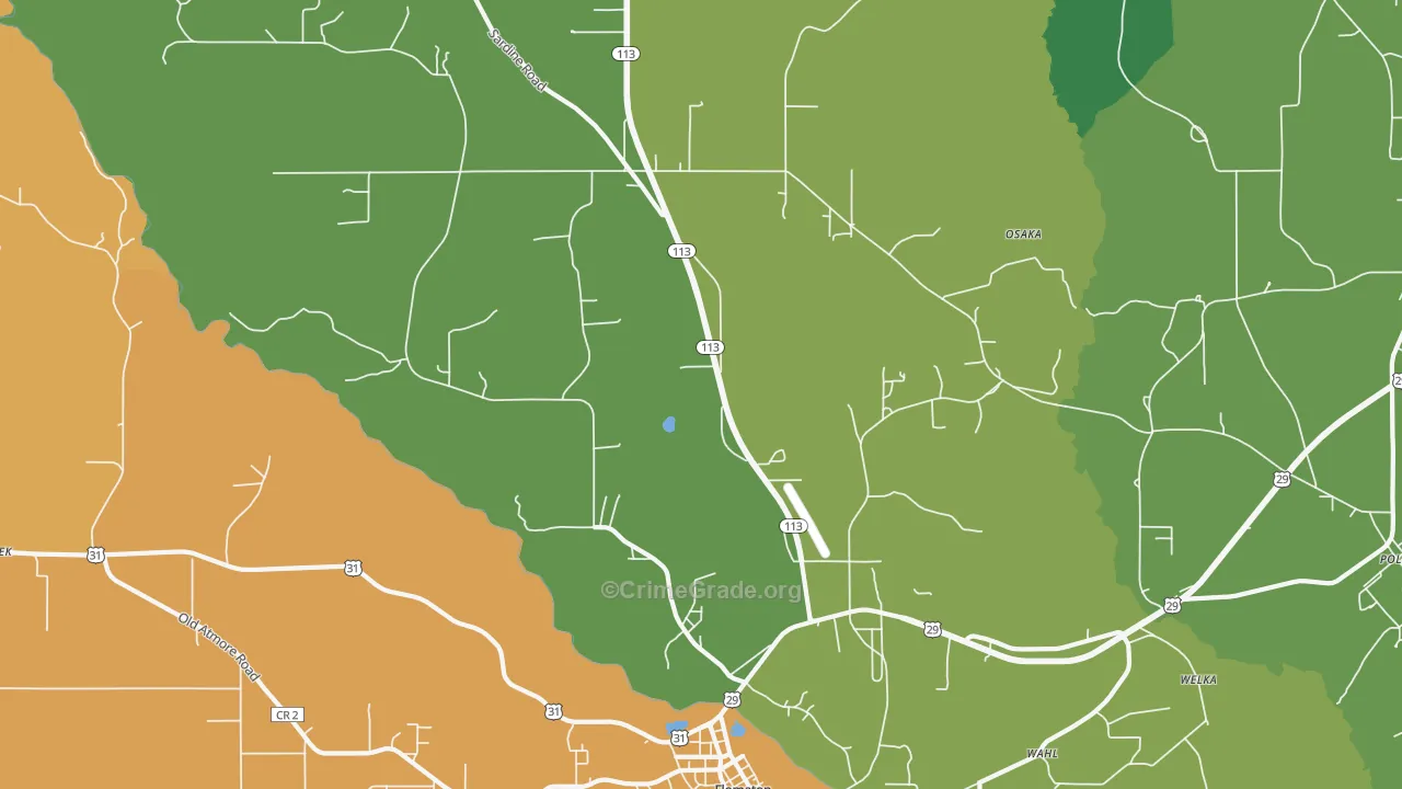 Sardine, AL Map of Murder Rates