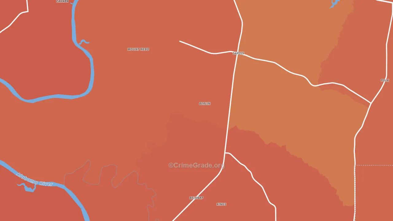 Sardis, AL Map of Murder Rates