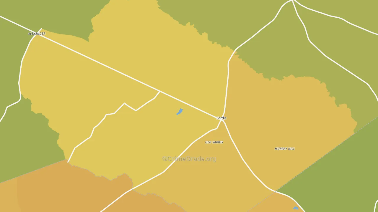 Sardis, GA Map of Murder Rates