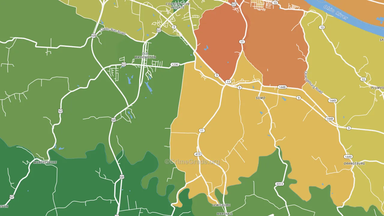 Sardis, KY Map of Murder Rates