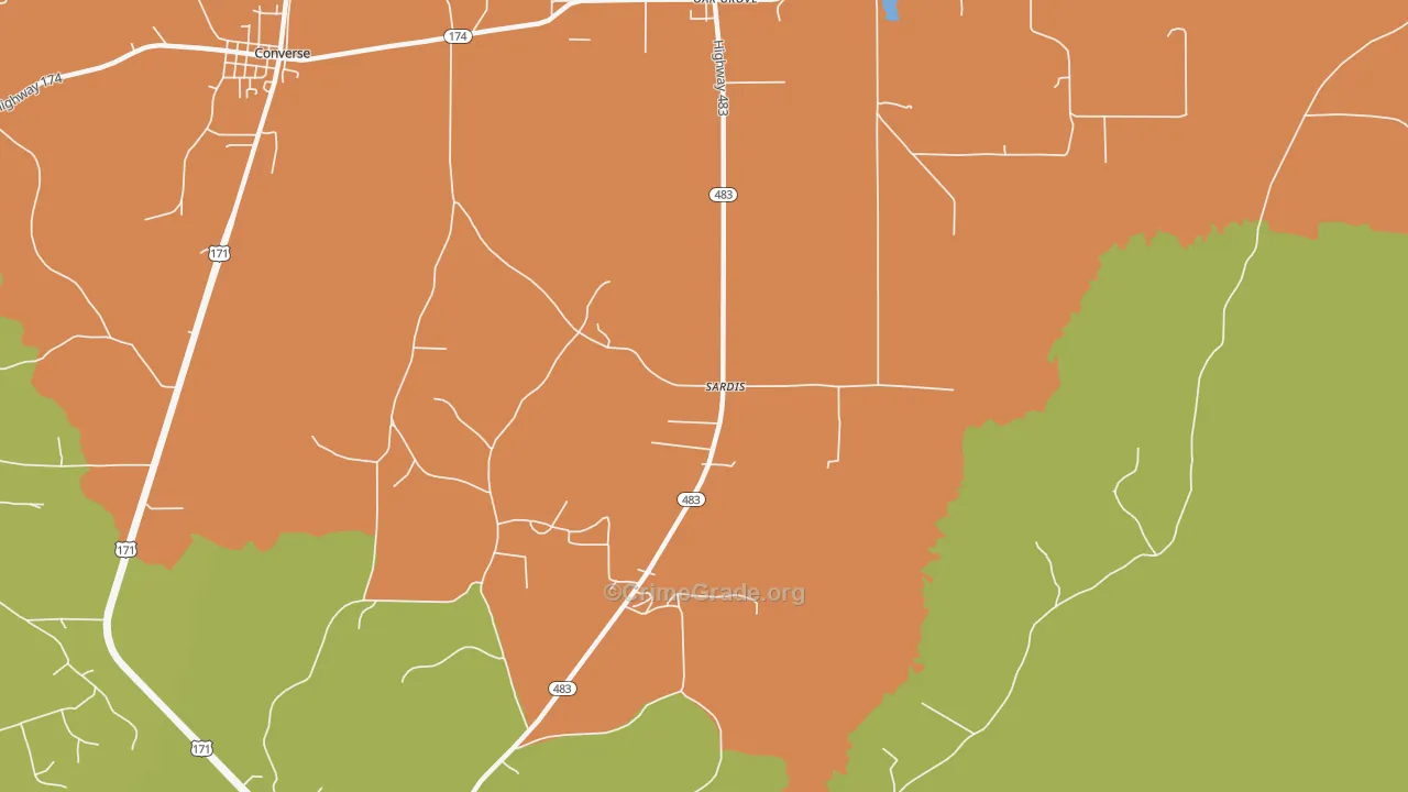 Sardis, LA Map of Murder Rates