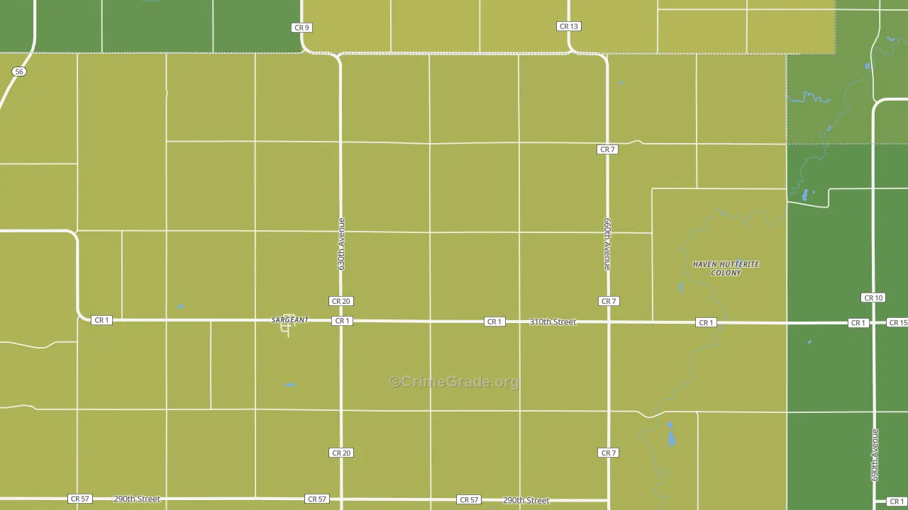 Sargeant, MN Map of Murder Rates