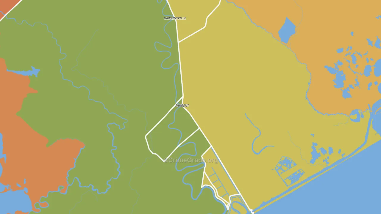 Sargent, TX Map of Murder Rates