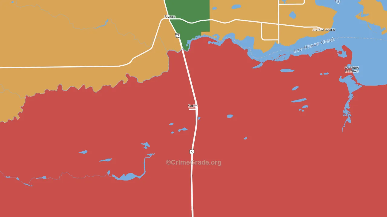 Sarita, TX Map of Murder Rates