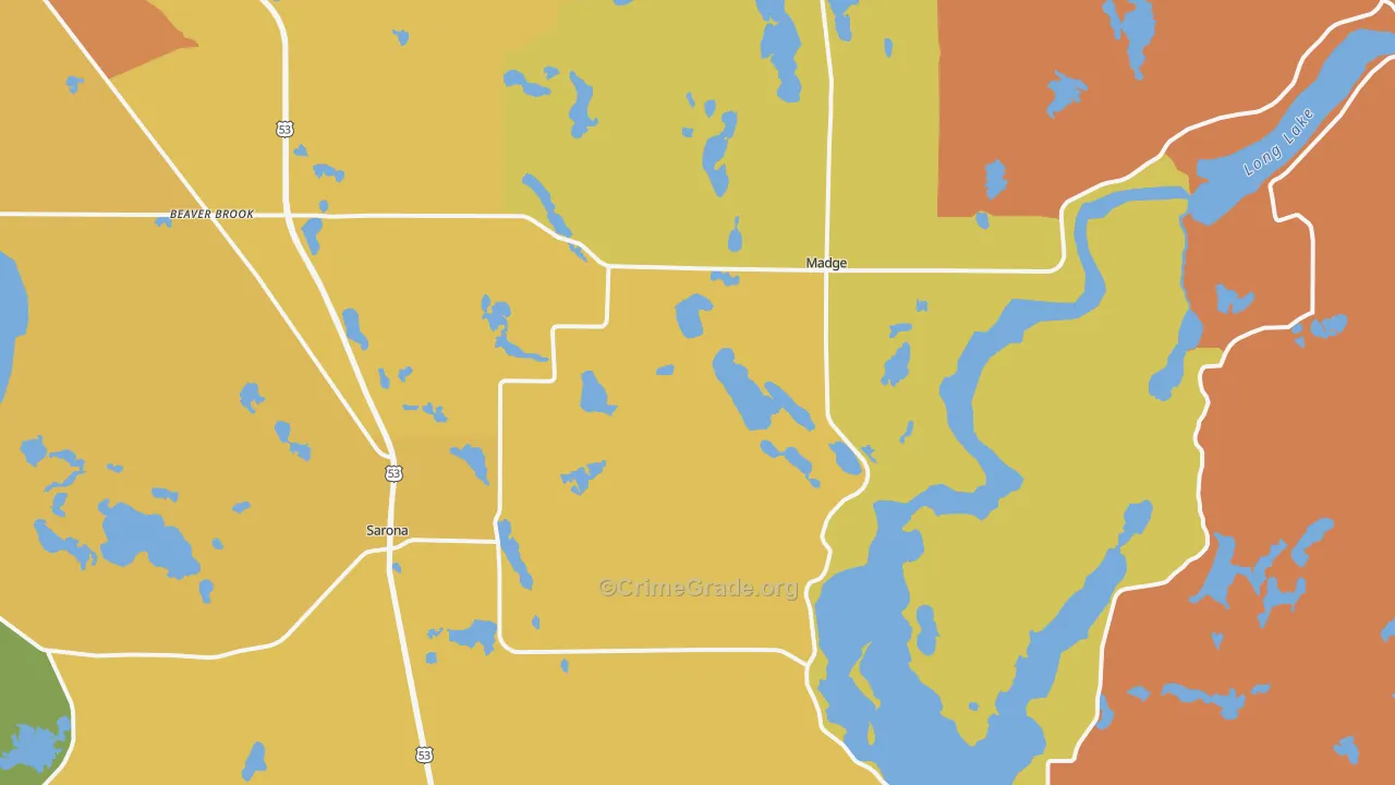 Sarona, WI Map of Murder Rates