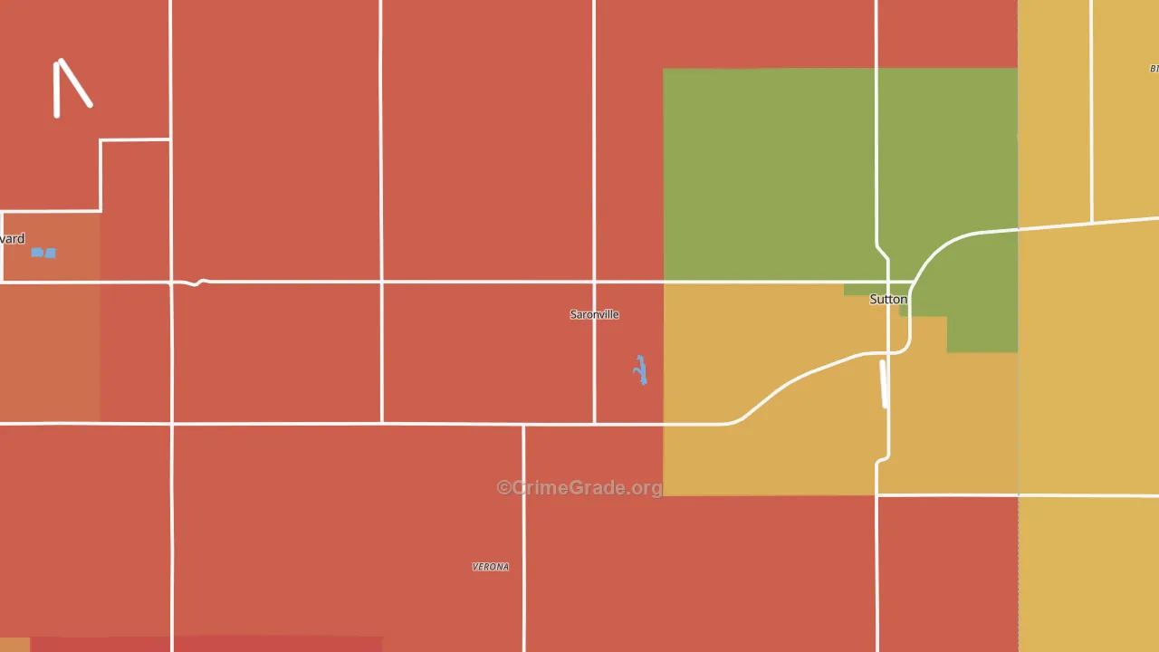Saronville, NE Map of Murder Rates