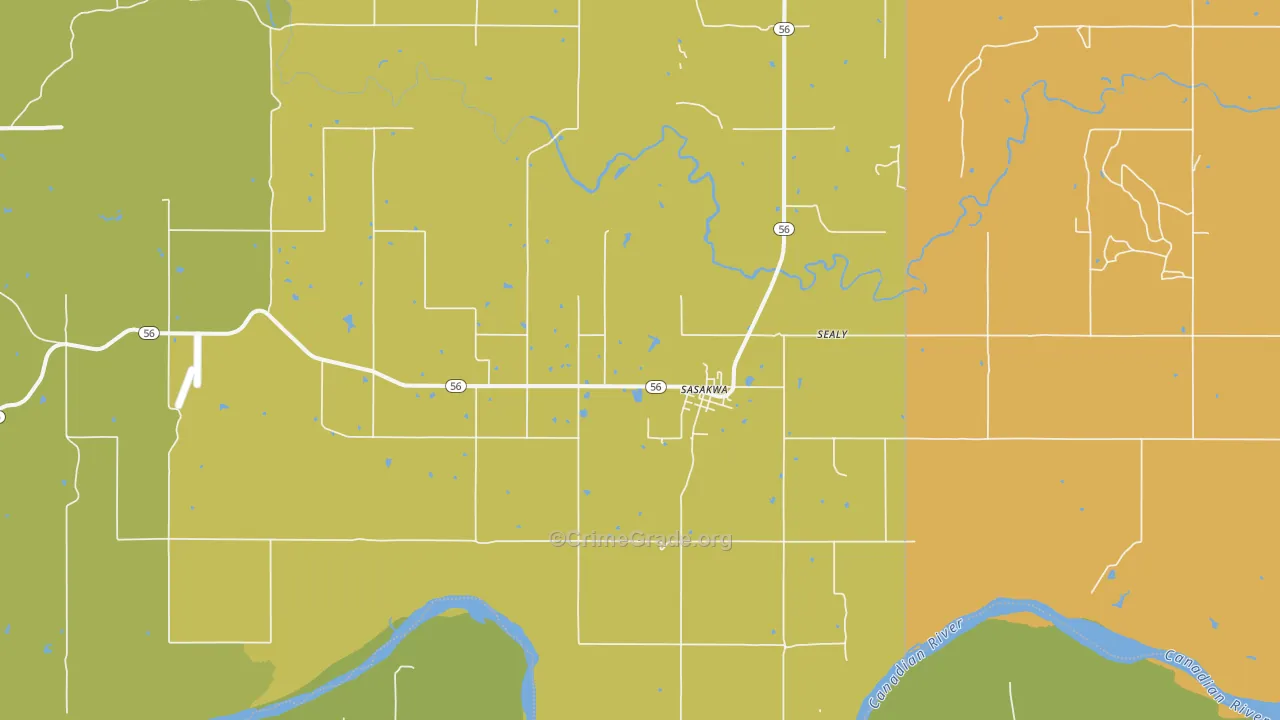 Sasakwa, OK Map of Murder Rates