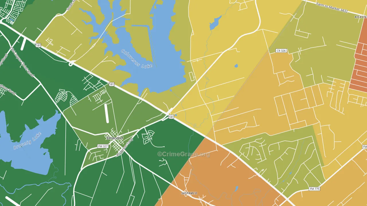 Saspamco, TX Map of Murder Rates