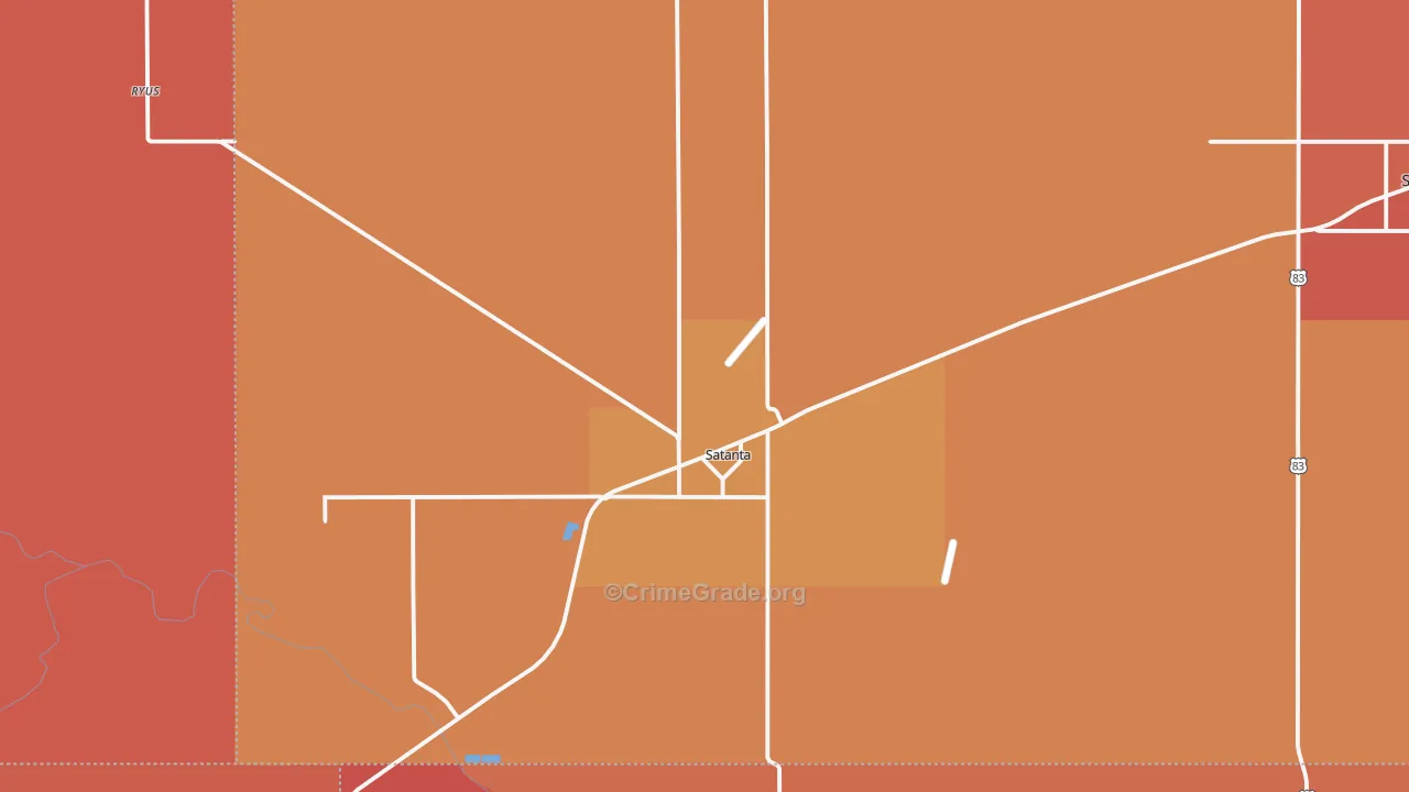 Satanta, KS Map of Murder Rates