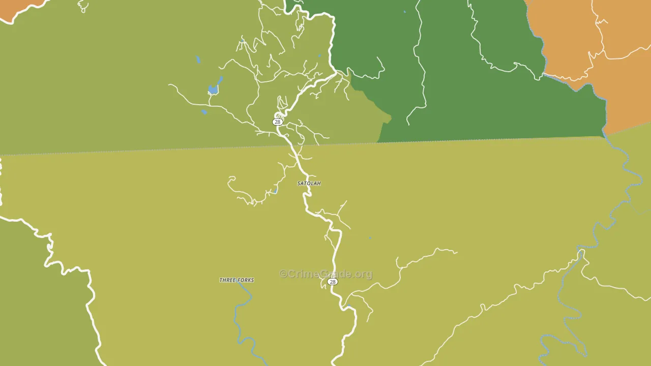 Satolah, GA Map of Murder Rates