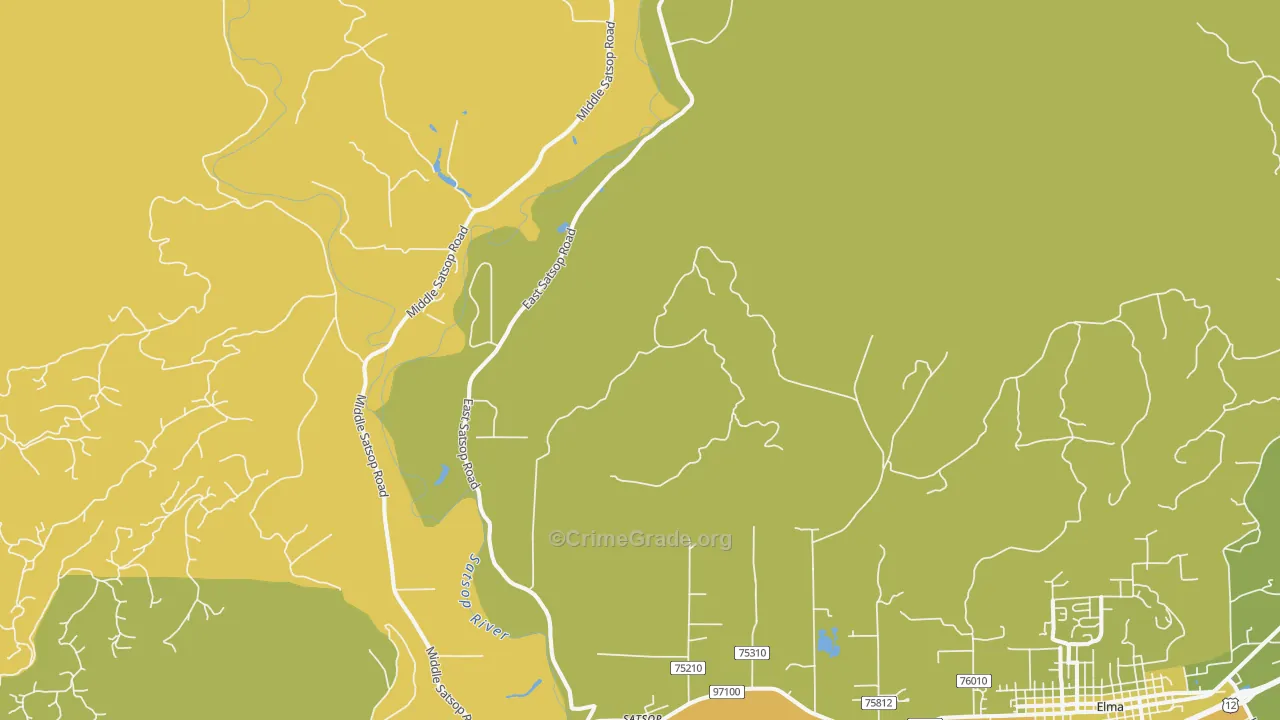 Satsop, WA Map of Murder Rates
