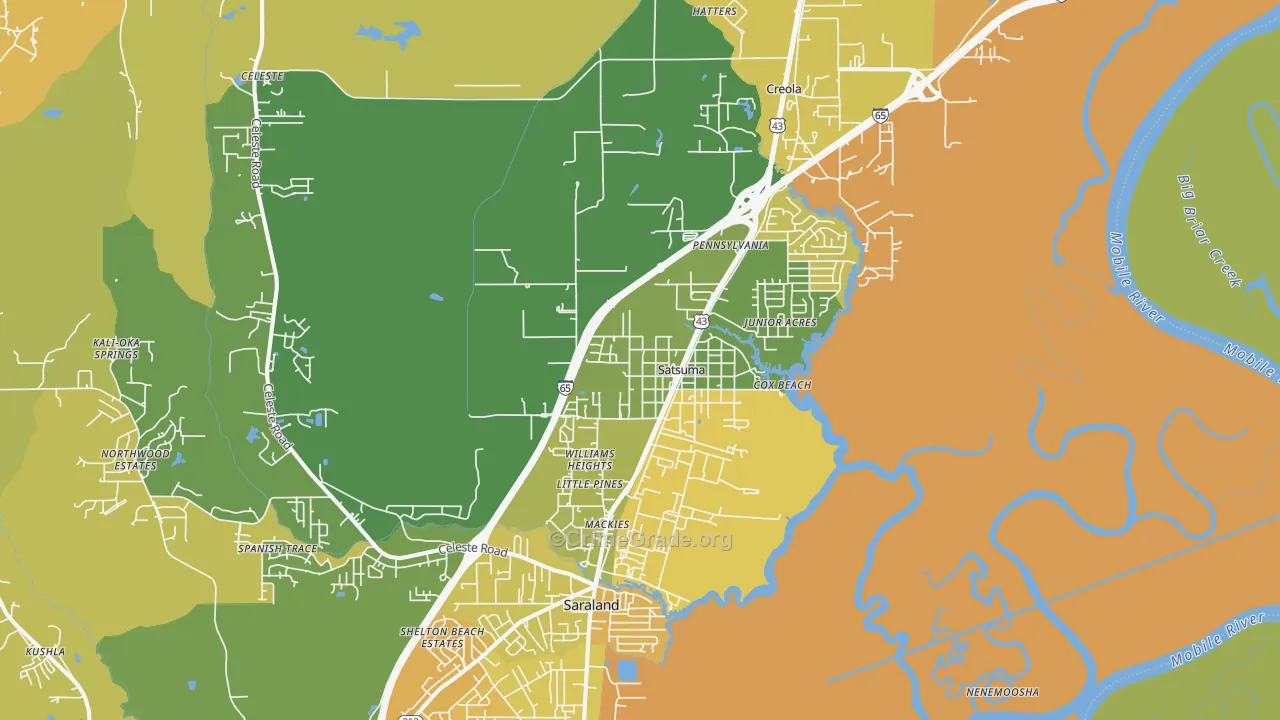 Satsuma, AL Map of Murder Rates