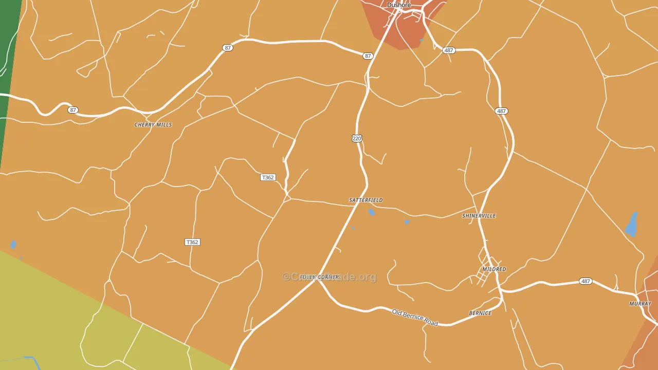 Satterfield, PA Map of Murder Rates
