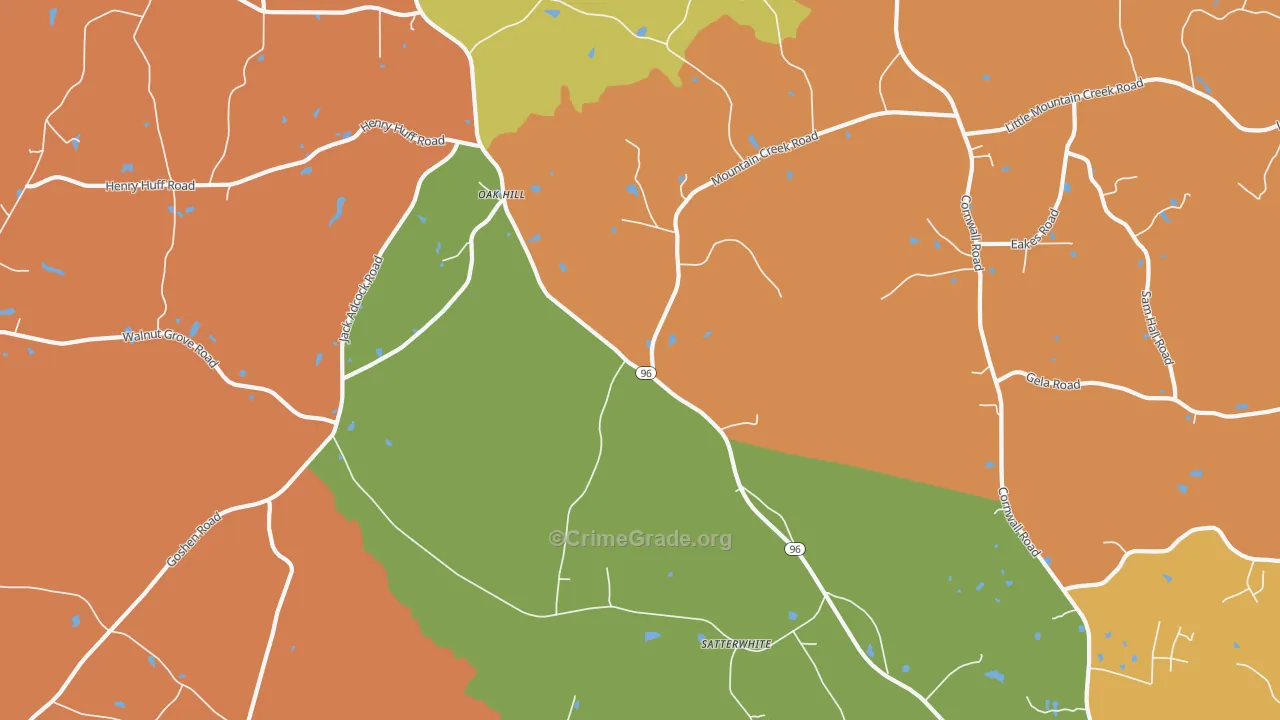 Satterwhite, NC Map of Murder Rates
