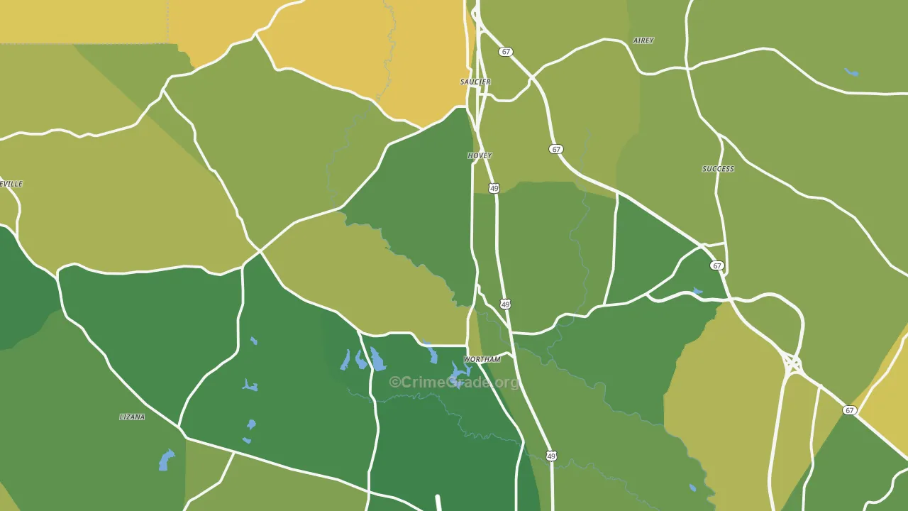 Saucier, MS Map of Murder Rates