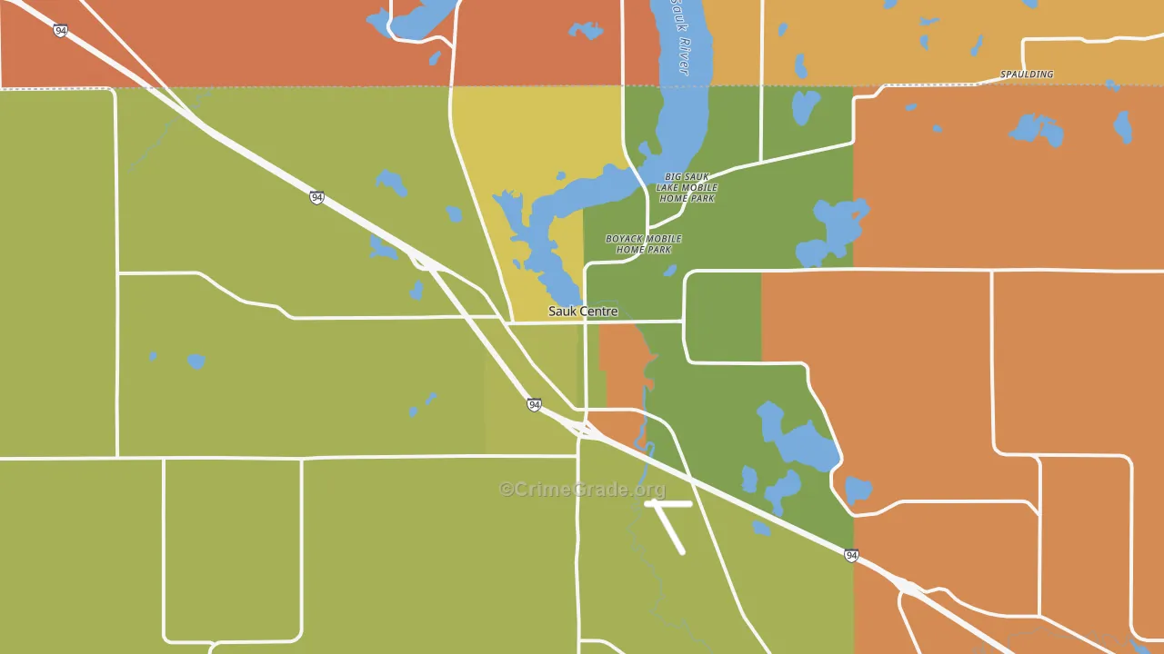 Sauk Centre, MN Map of Murder Rates