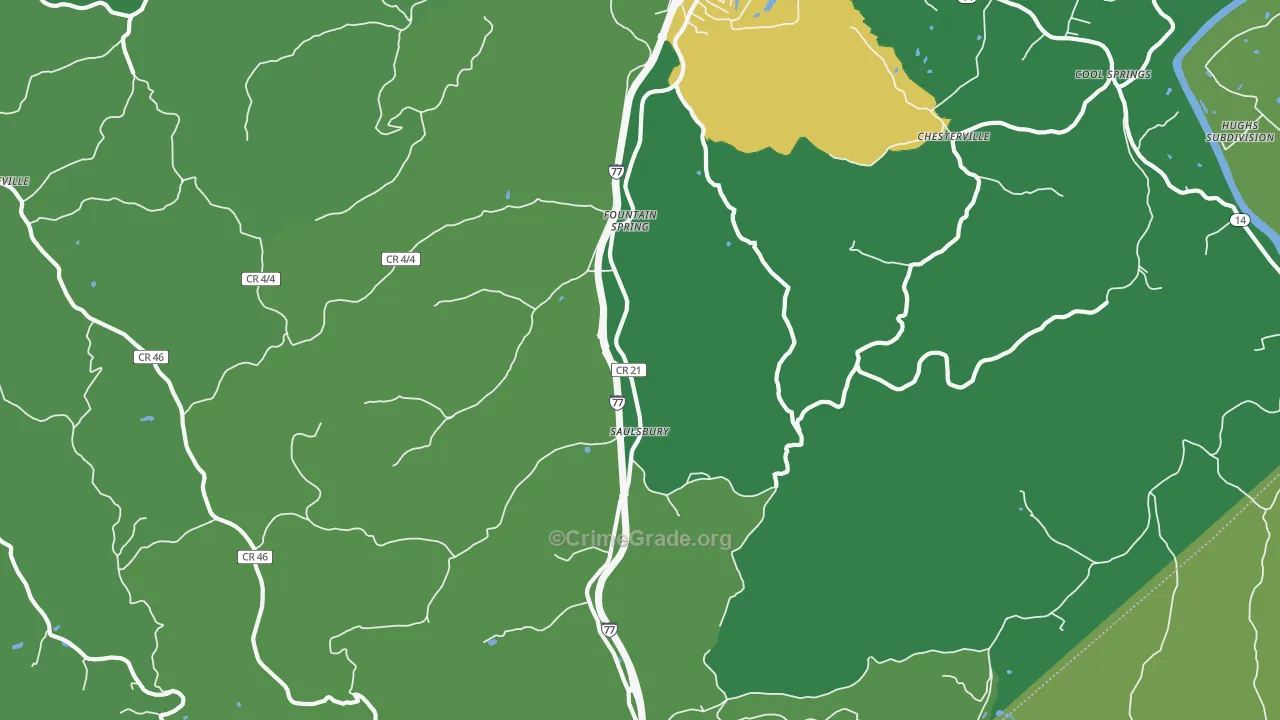 Saulsbury, WV Map of Murder Rates