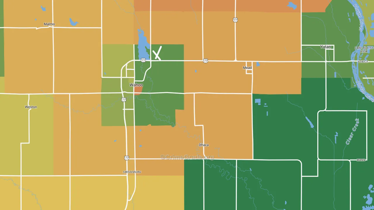 Saunders County, NE Map of Murder Rates