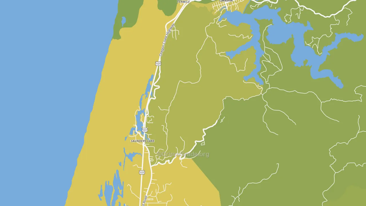 Saunders Lake, OR Map of Murder Rates