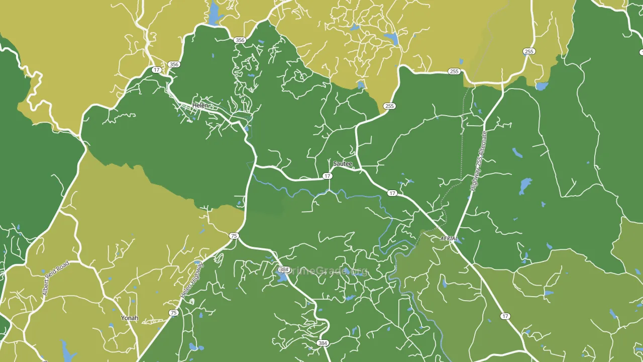 Sautee Nacoochee, GA Map of Murder Rates