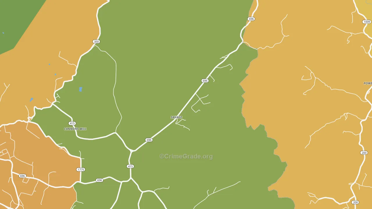 Savage, KY Map of Murder Rates
