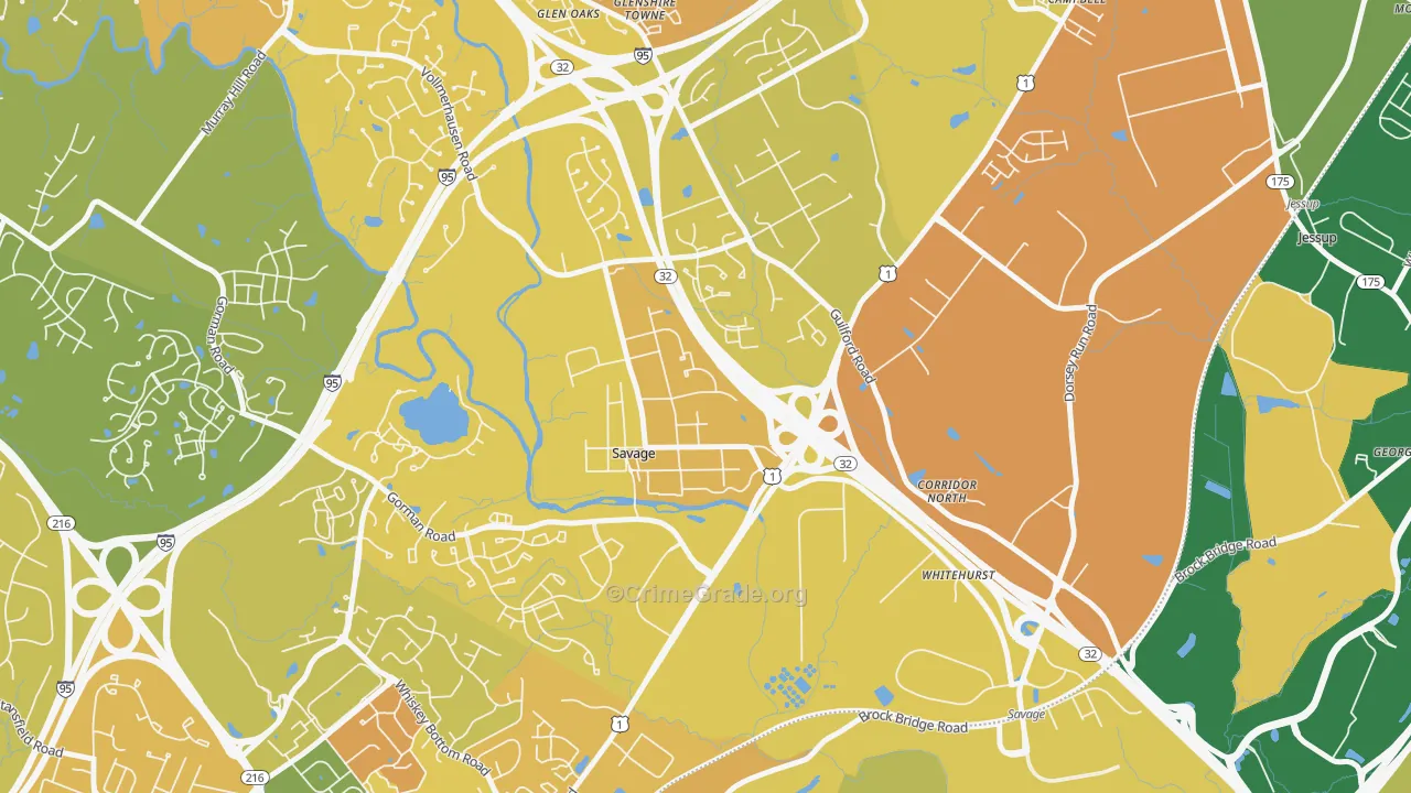 Savage, MD Map of Murder Rates