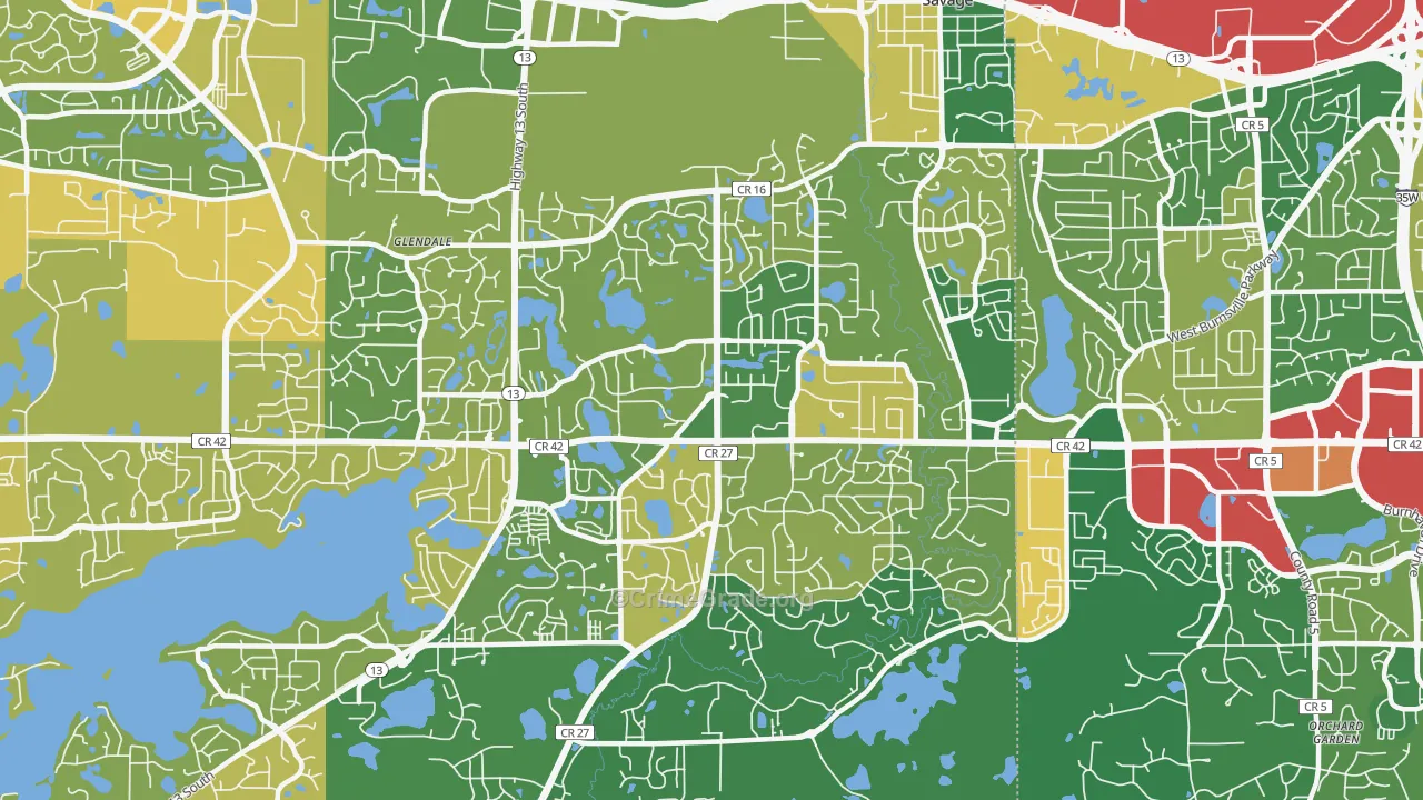 Savage, MN Map of Murder Rates