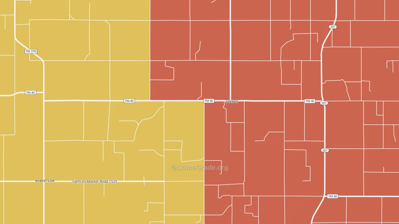 Savage, TX Map of Murder Rates