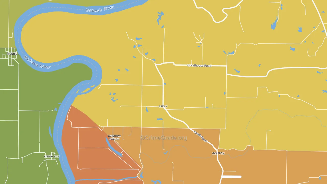 Savah, IN Map of Murder Rates