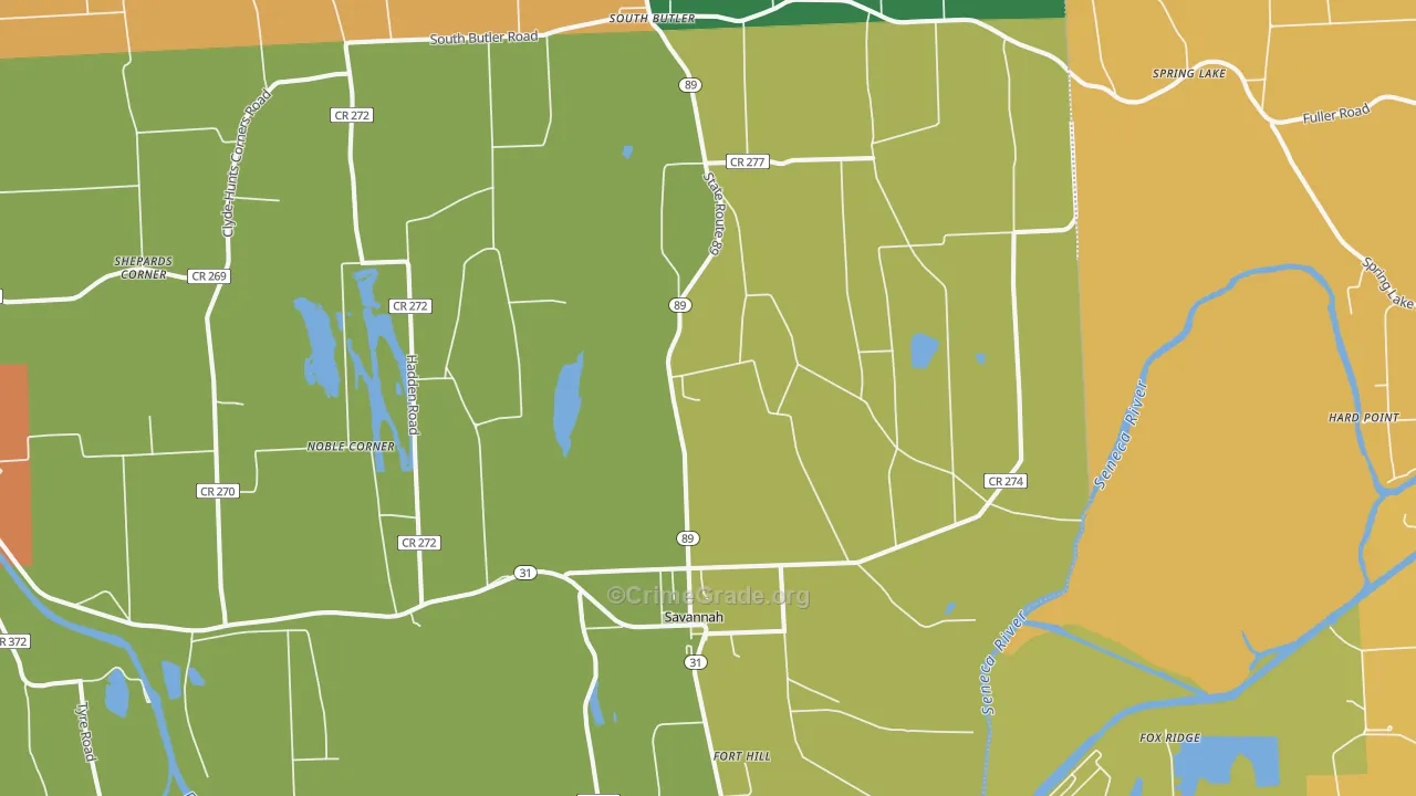 Savannah, NY Map of Murder Rates