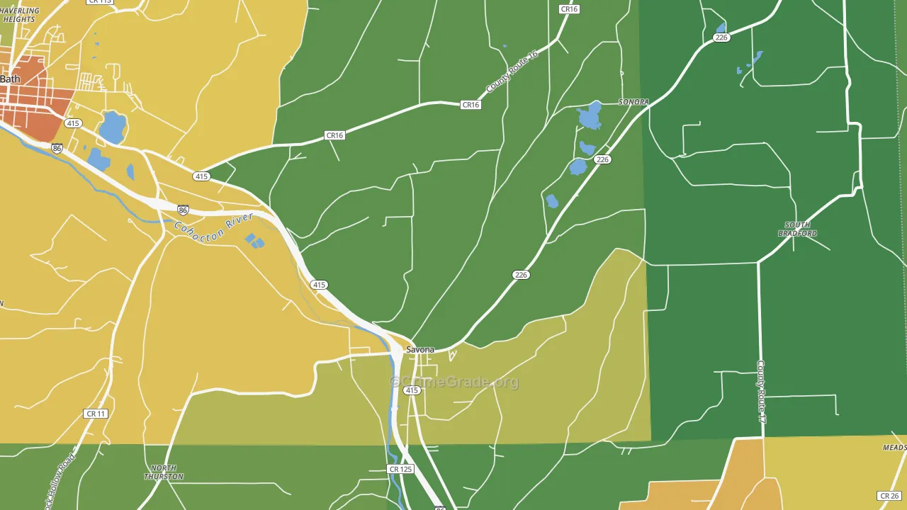Savona, NY Map of Murder Rates