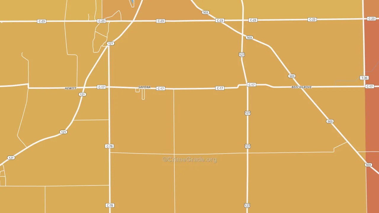 Savona, OH Map of Murder Rates