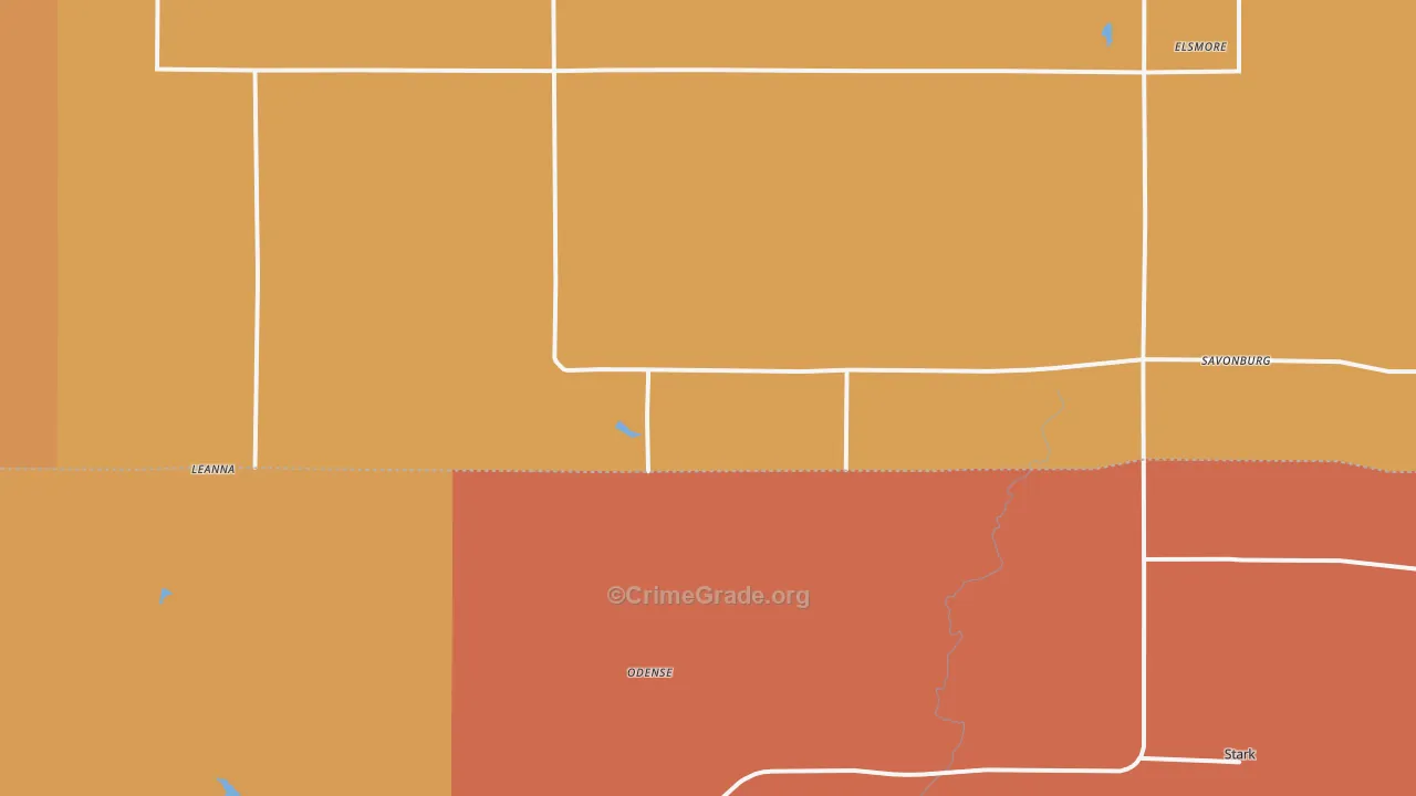 Savonburg, KS Map of Murder Rates