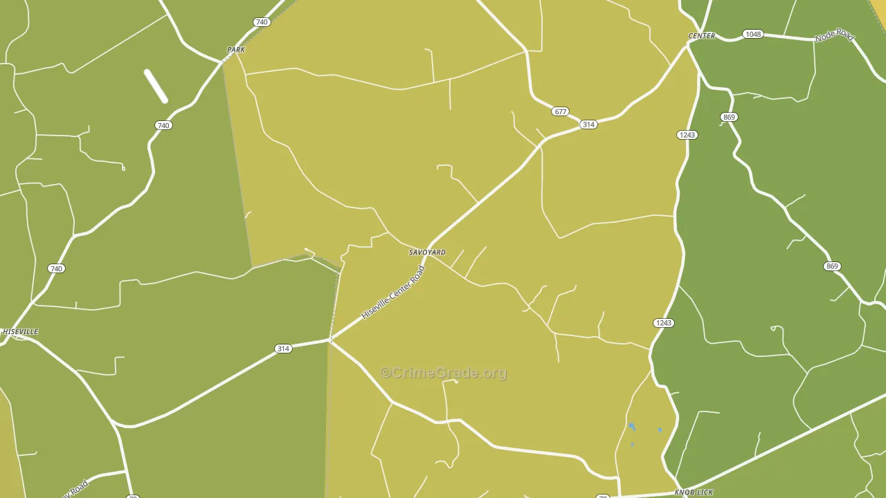 Savoyard, KY Map of Murder Rates