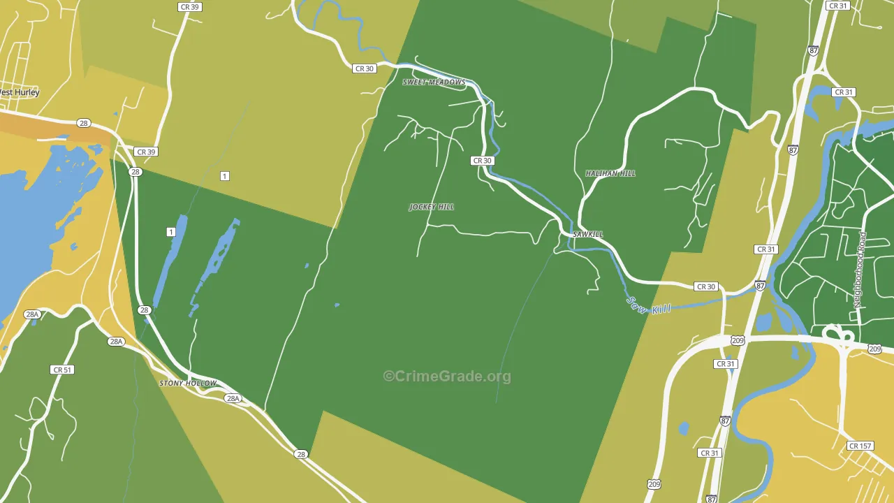 Sawkill, NY Map of Murder Rates