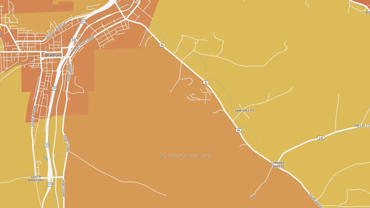 Sawyer City, PA Map of Murder Rates