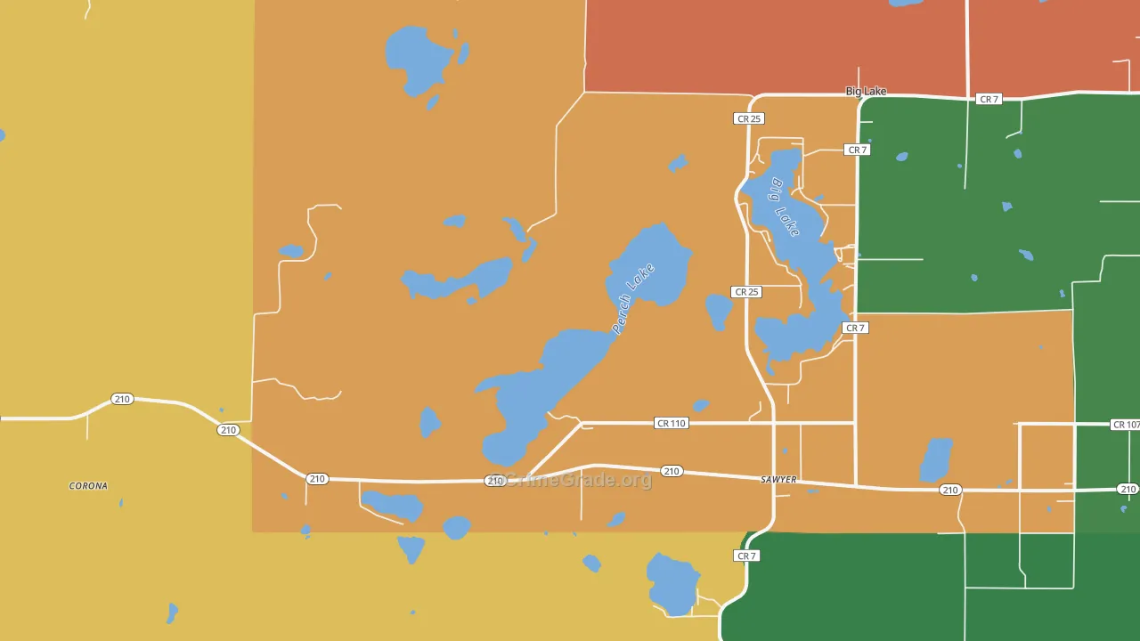 Sawyer, MN Map of Murder Rates